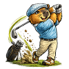 Süßes Capybara beim Golf