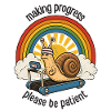 Geduldige Schnecke auf Laufband