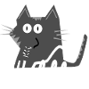 Graue Katzen-Karikatur Brummgeräusch