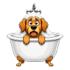 Schreckliche Hundebadezeit Flucht