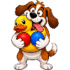 Aufgeregtes Hundequietschen-Spielzeug-Überload