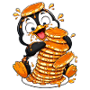 Pinguin Pancakes Sirup Lustiger Cartoon