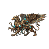 Steampunk Greifvogel mit Turquoise Runen
