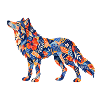 Patchwork Wolf Farbenspiel
