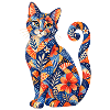Patchwork Cat Floral Pattern