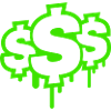 Neon Graffiti Dollarzeichen Tropfen