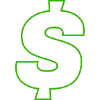 Neon-Dollar Umriss Design