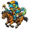 Chamäleon mit Pferd