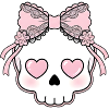 Kawaii Schädel Herzaugen