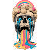 Psychedelischer Totenkopf Regenbogen