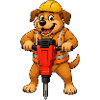 Dog Construction Worker With Jackhammer