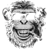 Rauchender Affe mit Sonnenbrille