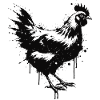 Hen Style Splatter Art Black