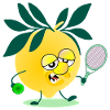 Kinder Tennis Zitrone