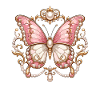 Rosé Schmetterling mit Perlenrahmen