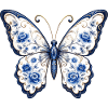 Blaues Blüten-Schmetterling Motiv