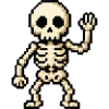 Pixel-Skelett Winken