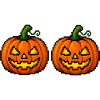 Pixel Halloween Kürbisse Paar