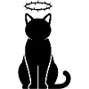 Schwarze Katzensilhouette mit Dornenkrone