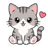 Kawaii Graue Tigerkatze