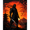 Crimson Samurai bei Sonnenuntergang