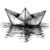 Origami-Boot-Reflexion