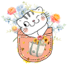 Taschenkatze in Blühe