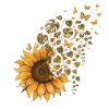 Sonnenblume mit Schmetterlingen