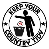 Litter Satire mit rotem Symbol