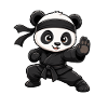 Ninja Panda im Dunkelgi