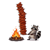 Waschbär am Lagerfeuer SpießStack