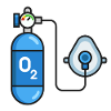 Blauer Sauerstofftank