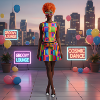 Geometrisches Neon-Diva-Kleid