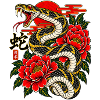 Kobra mit Pfingstrosen Tattoo