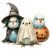 Wellensittiche Halloween