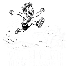 Weitsprung in den Feierabend – Lustiges Design