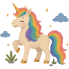 Zauberhaftes Einhorn mit Regenbogenmähne