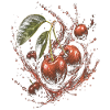 Kirschroter Fruchtsaft Spritzkunst Frisch