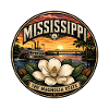 Mississippi Magnolia State Retro Dampfschiff-Abzeichen