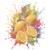 Zitronengelbe Zitrus-Mehrfarbige Spritzkunst