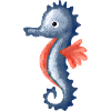 Wasserfarbenes Seepferdchen Cartoon