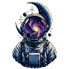Astronaut mit Galaxie-Helm