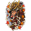 Samurai Drache auf Stahlhelm