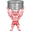 Strongman-Katze hebt Thunfischdose