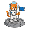 Astronauten-Katzentoilettenlandung