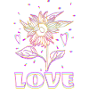 Neon Sonnenblume Love