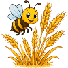 Goldene Ähren Bienen-Motiv