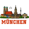 München Skyline Silhouette Aufdruck