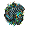 Cyber-Tastatur Neon-Setup
