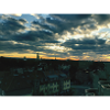 Sonnenuntergang über Stadtlandschaft